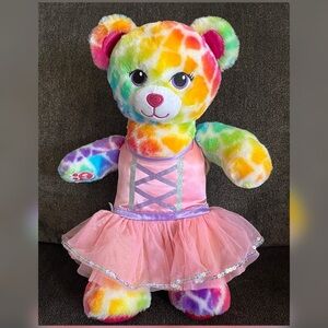 Build A Bear Lisa Frank Theme Multicolored Design Bear Ballerina Dress Plush